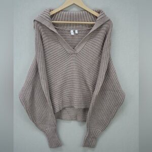 Elan V-Neck Sweater - Taupe